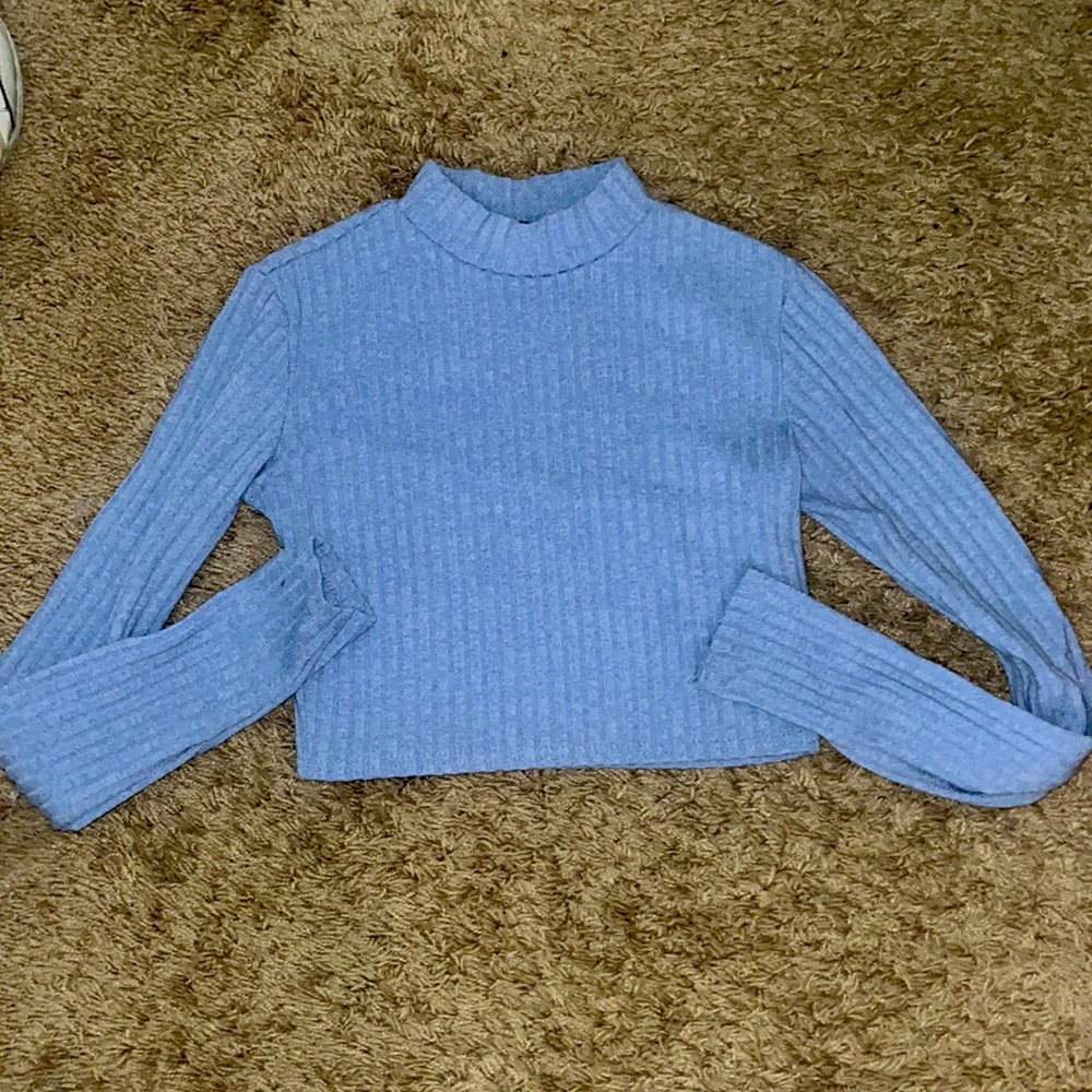 purple long sleeve crop top